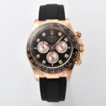 4131機芯鑽刻黑面玫瑰金膠迪126515